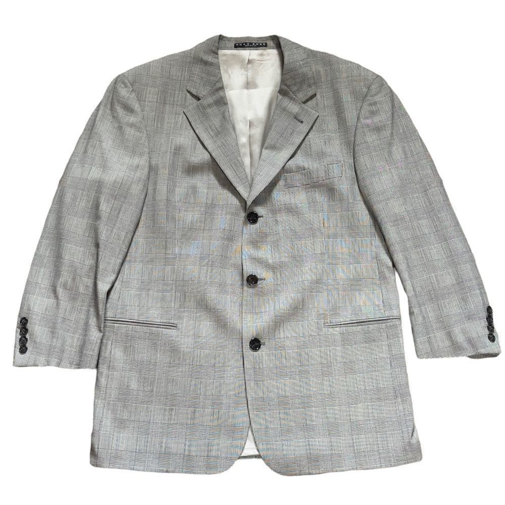 HUGO BOSS Plaid 3-Button Suit Jacket Sz 42R - Picture 3 of 14